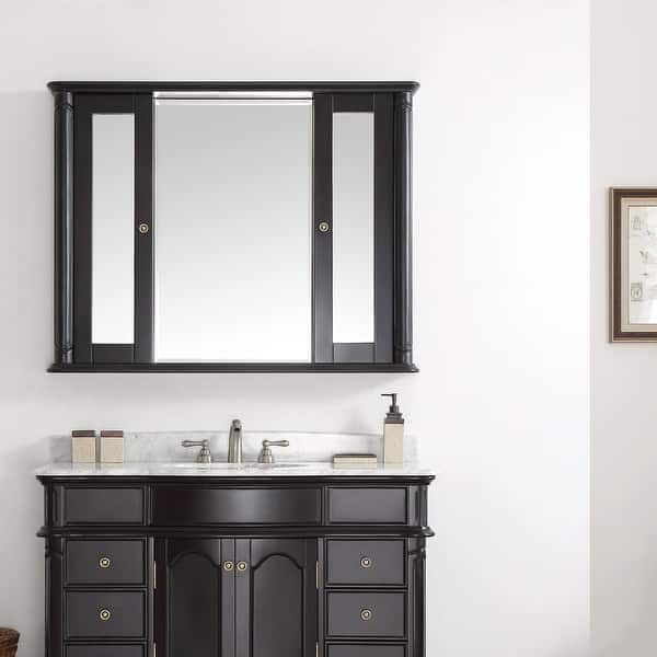 Shop Messina 48 Medicine Cabinet Framed Wall Mirror In Espresso 48 Inches Overstock 31409989