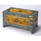 preview thumbnail 2 of 8, Nador Hand-Painted Brass Inlay Storage Trunk Coffee Table