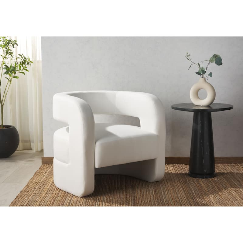 SAFAVIEH Couture Onela Barrel Back Accent Chair - 32 In. W x 29 In. D x 29 In. H. - 32"W x 29"D x 29"H