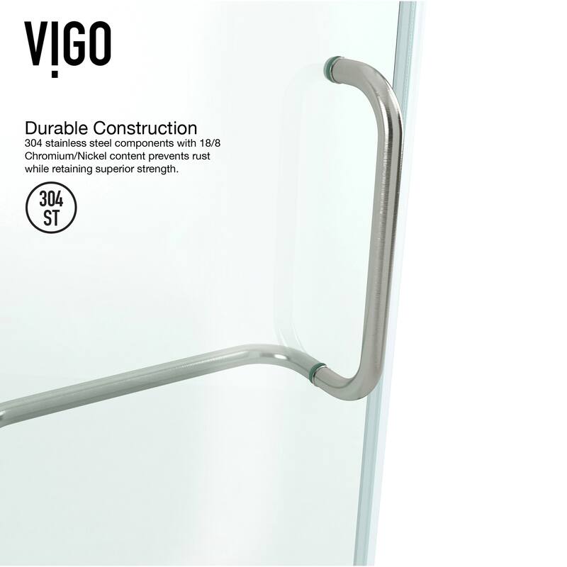 VIGO Piedmont 38"D x 38"W x 77"H Frameless Hinged Neo-Angle Shower Enclosure and Low-Profile Base in Brushed Nickel
