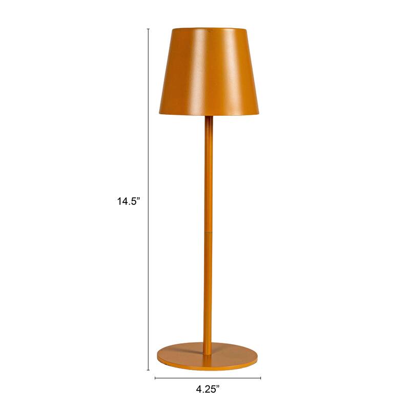 Metal LED Rechargeable Table Lamp with Touch Sensor, Brown - 4.3"L x 4.3"W x 14.5"H