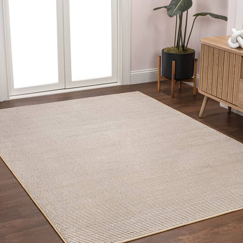 JONATHAN Y Athens Modern Minimalist Pinstripe High-Low Rug