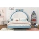 preview thumbnail 3 of 6, Twin Size Upholstered Platform Bed Frame with Alarm Clock Shaped Headboard