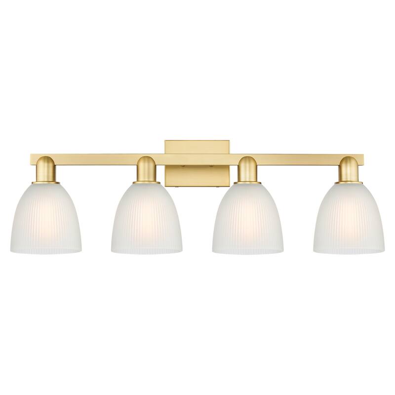 Innovations Lighting Endless Possibilities Arcadia - Castile - 4 Light 33" Bath Vanity Light - Satin Gold/White