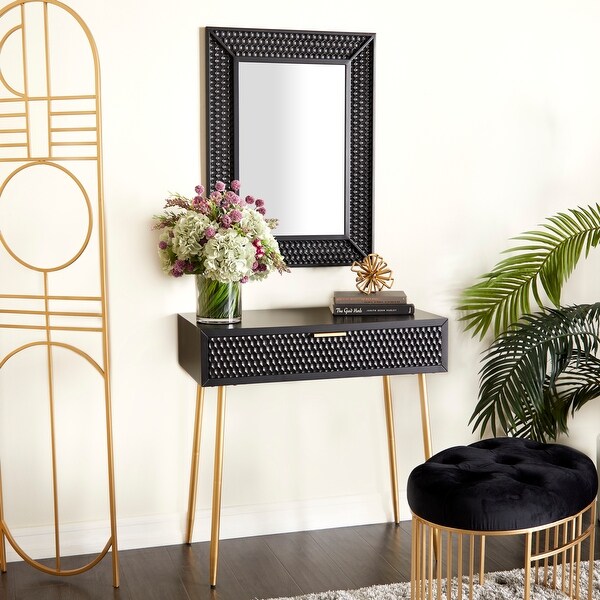 Studio 350 Wood Contemporary Console Table with Mirror Set of 2 S 2 31 inch 31 inchh Black Size Small 2 31 31H