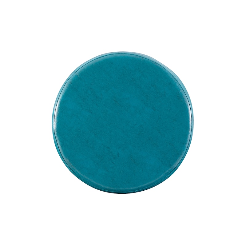 Linon Bennery Backless Teal Swivel Bar Stool