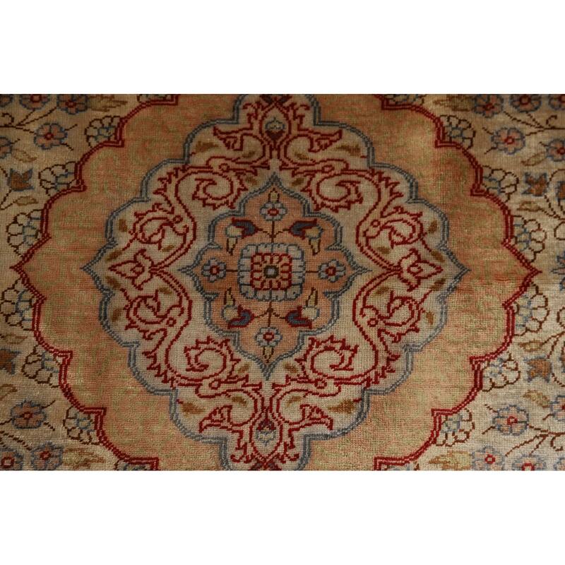 Hereke Vegetable Dye Turkey Foyer Rug Handmade Silk Carpet - 2'8" x 3'11"