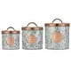 preview thumbnail 1 of 1, Set of 3 Amici Home Bristol Food Storage Canister, 52, 84 and 140 oz - Silver Copper Silver/Cooper