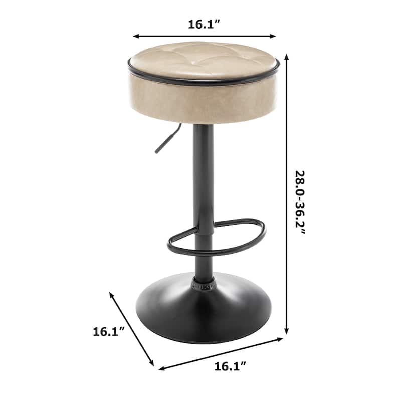 Round Storage Bar Stool Set of 2