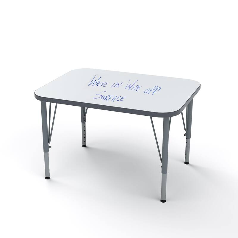 Tot Mate Versa Kids Desk Rectangle Large Surface (32" x 24") Classroom Table, Write-On/Wipe-Off Dry Erase Top