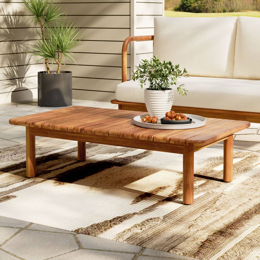 Christopher Knight Home - Canape Modern Outdoor Acacia Wood Coffee Table with Slatted Top