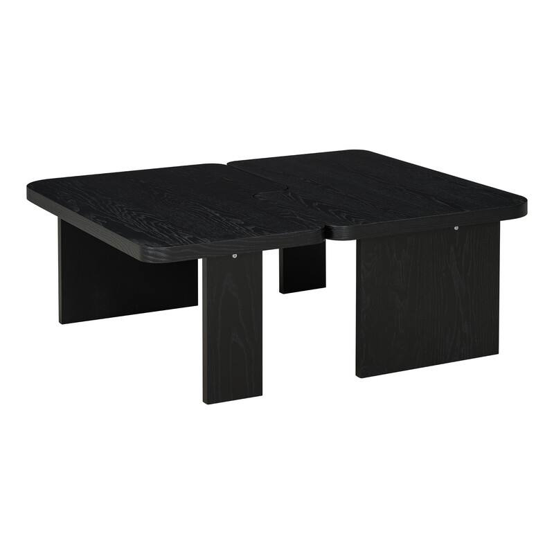 Modern Minimalist Rectangle Coffee Table with Splicing Design, Multifunctional Combination Table for Living Room