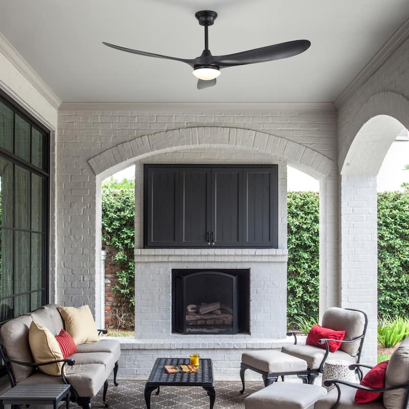 Sofucor 60"Ceiling Fan with Light and Remote Control,Outdoor/Indoor High CFM Quiet 3 ABS Blades for Patio,Porch,Farmhouse,Gazebo