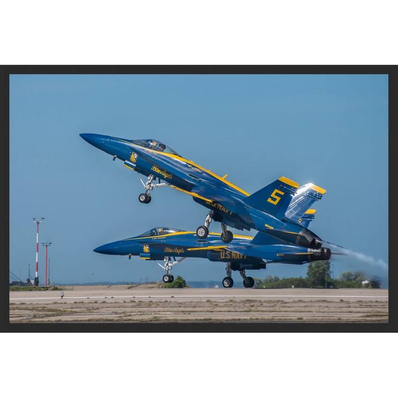 WC002 Blue Angels Airplane Stunt Group Photography by Wayne Collamore Framed Poster