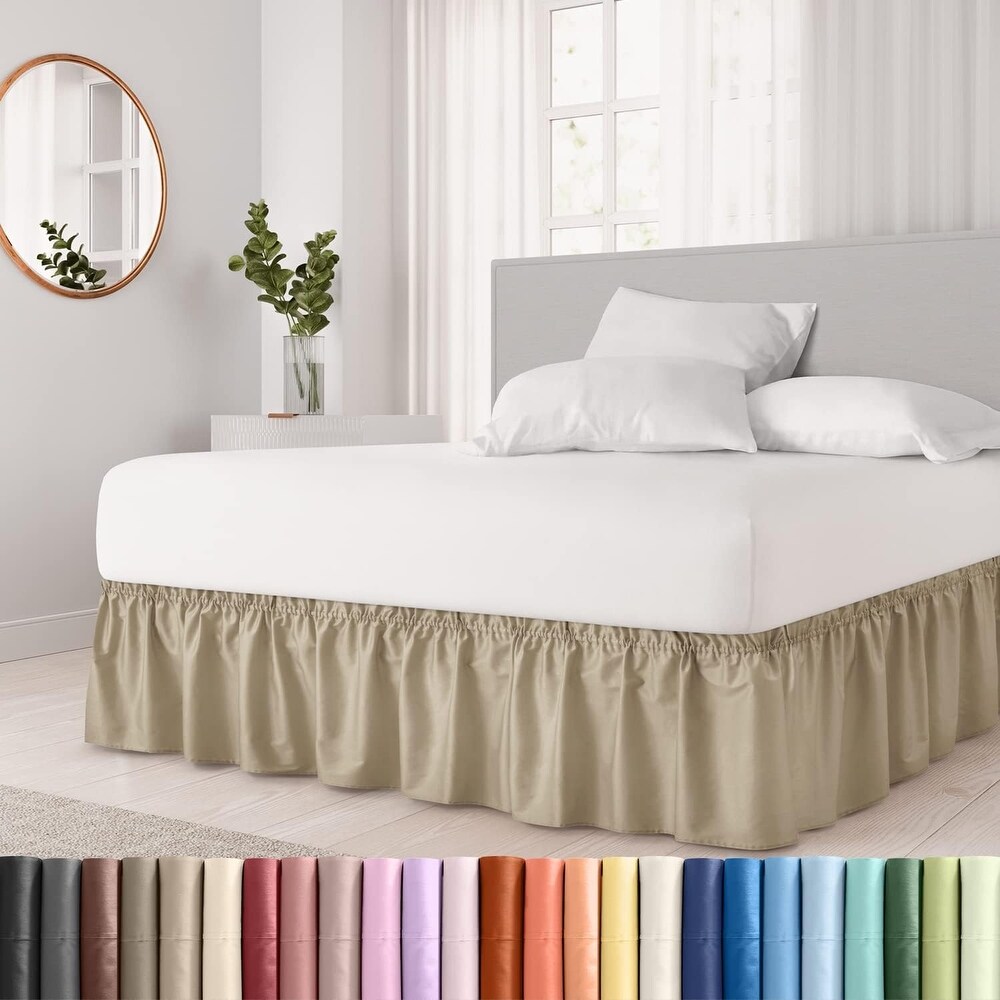 Yellow wrap around bed skirt sale