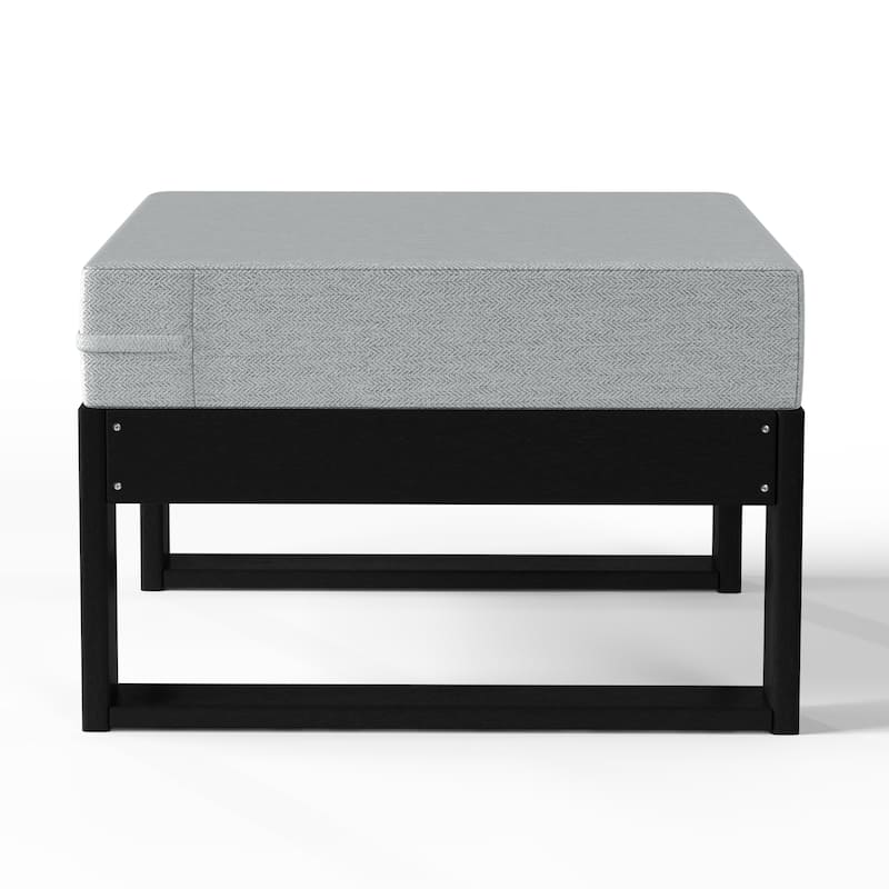 Endless Patio Deep Seating Ottoman with Black Frame