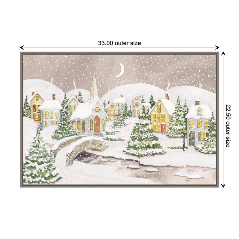 All is Calm All is Bright Light by Kathleen Parr McKenna Canvas Art Framed - 33 x 23 in