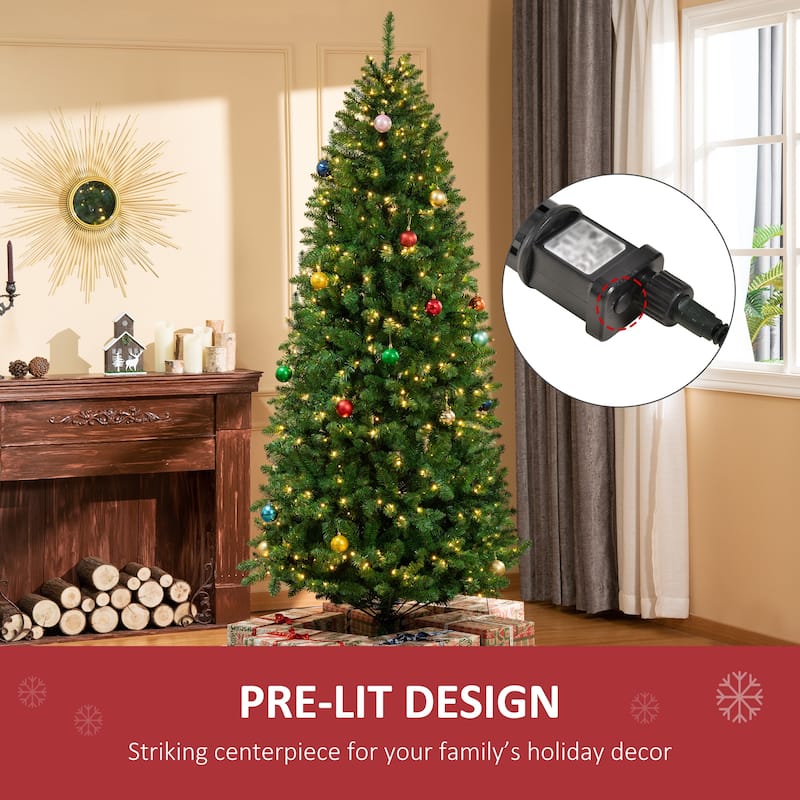 Green PVC Steel LED Christmas Tree with 1146 Tips and 450 Lights - 42" x 90" H