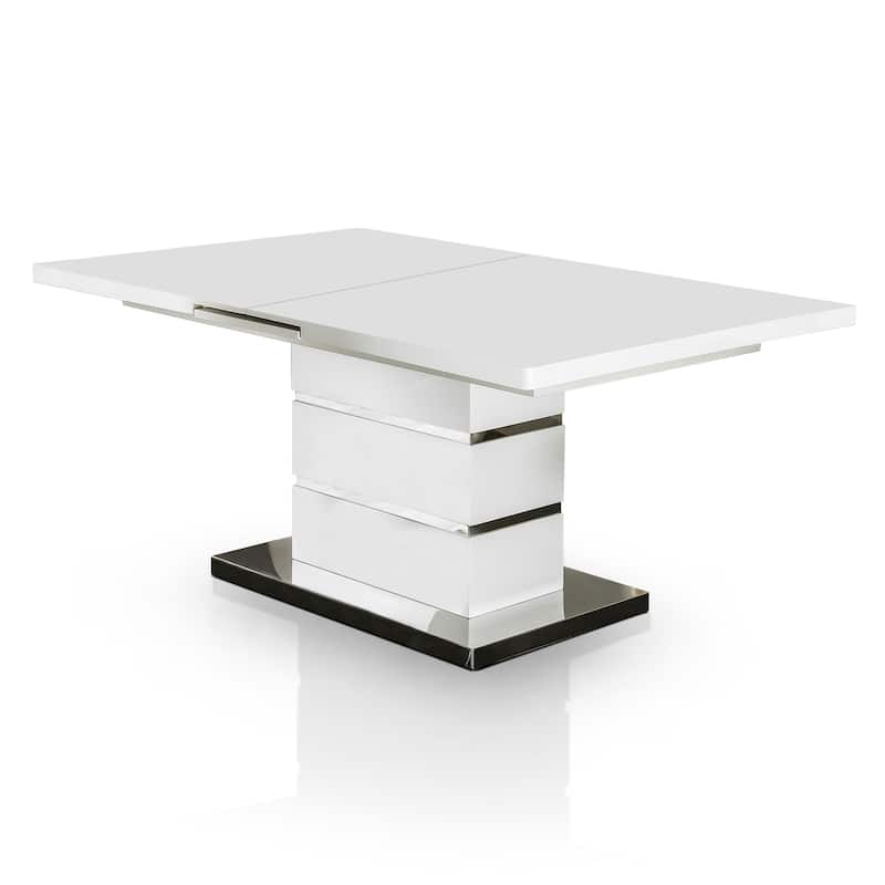 Borm Contemporary White Faux Leather 5-Piece Dining Set by Furniture of America