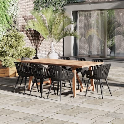 Amazonia Branford 9pc FSC Certified Reclaimed Teak Outdoor Patio Dining set