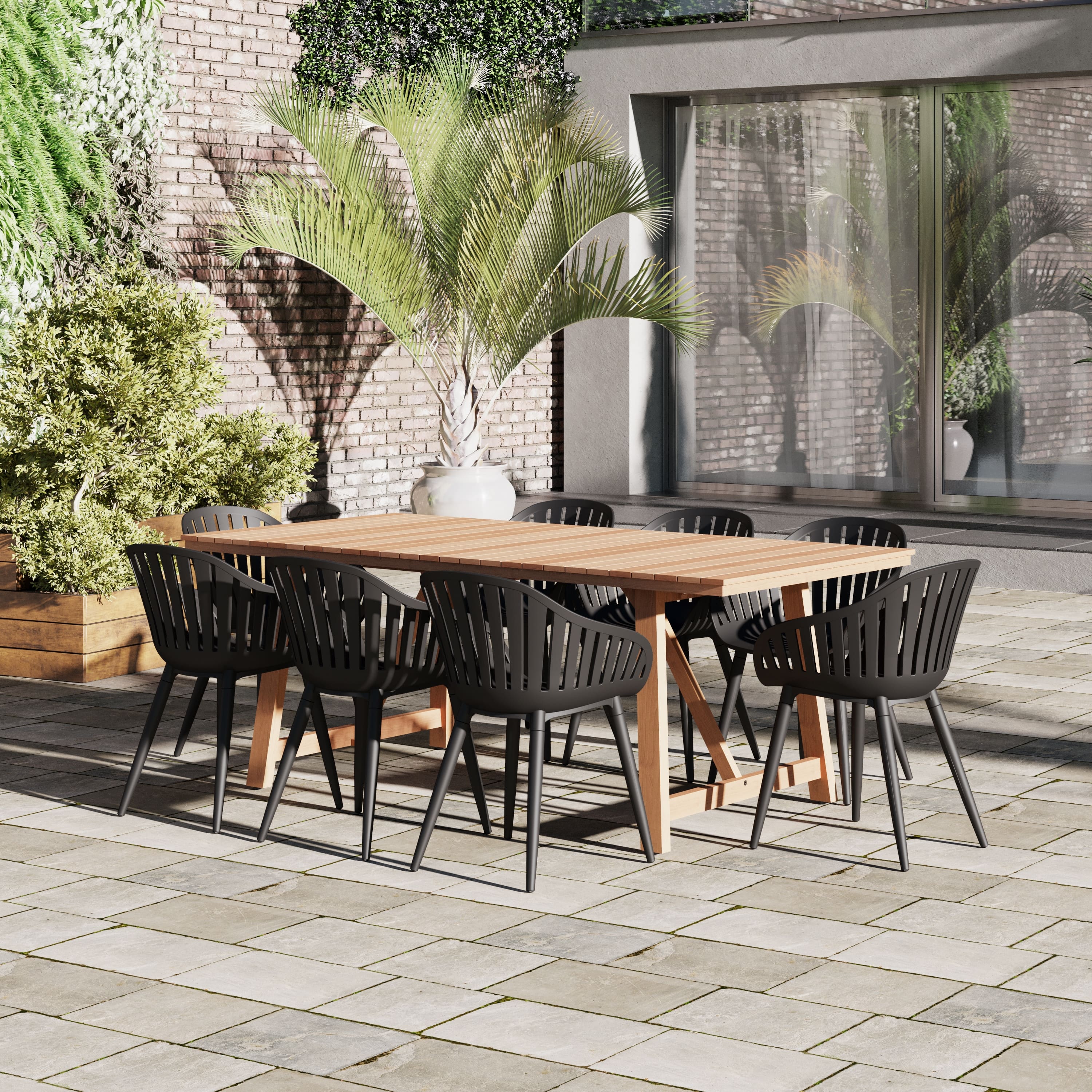 Option Black Armchair - Aluminum Legs