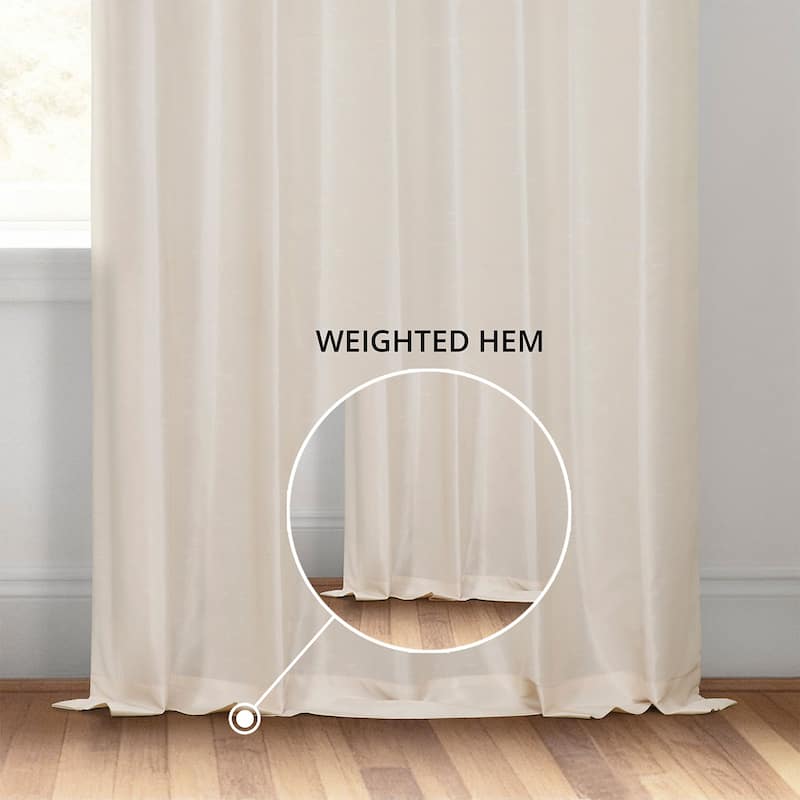 Exclusive Fabrics Solid Vintage Textured Faux Dupioni Silk Pleated Blackout Curtain (1 Panel)