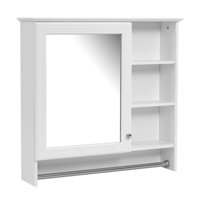 30 inch Wall-Mount 2-in-1 Mirror Cabinet with Adjustable Shelf, Soft-Closing Hinges, High-Quality MDF