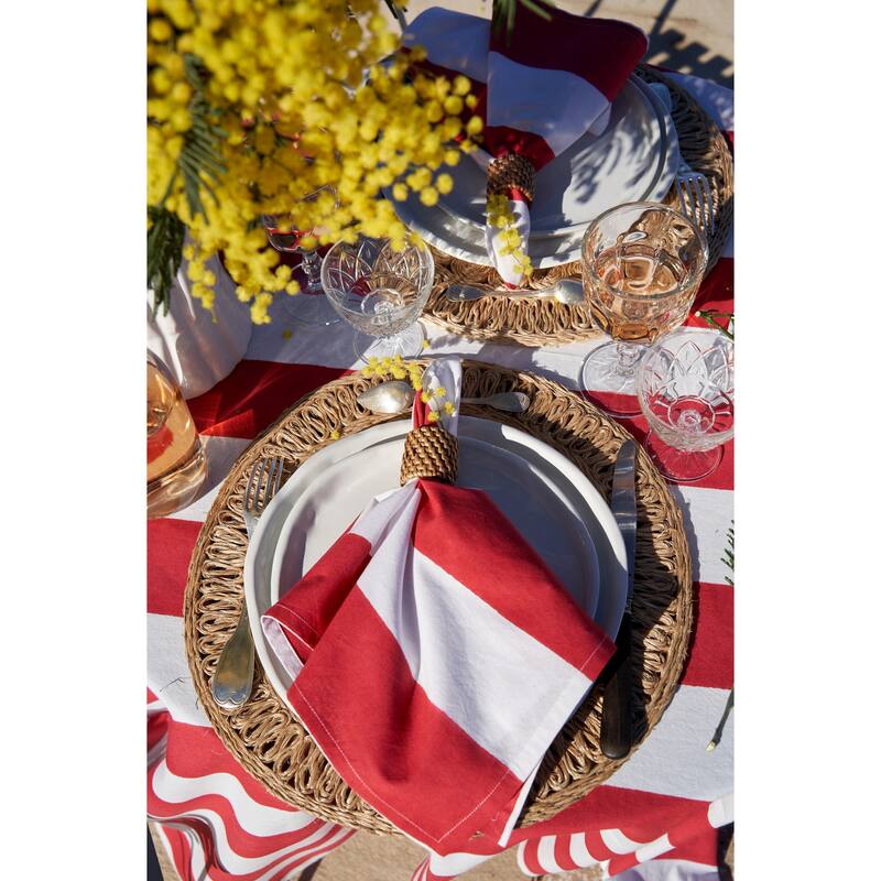 Couleur Nature St. Tropez Napkins - Set of 6 - 19" x 19" - 19 x 19 - Red