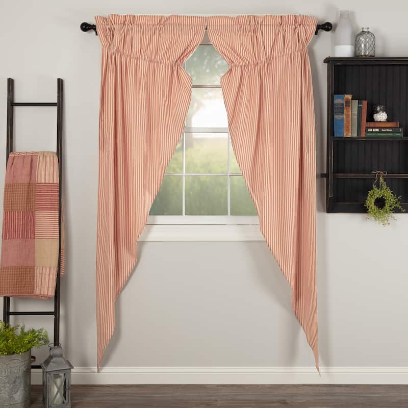 Sawyer Mill Ticking Stripe Prairie Panel Set 84x36 - Prairie Panel 84x36