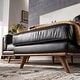 preview thumbnail 3 of 11, Gianella Black Oxford Leather Sectional Sofa by iNSPIRE Q Modern