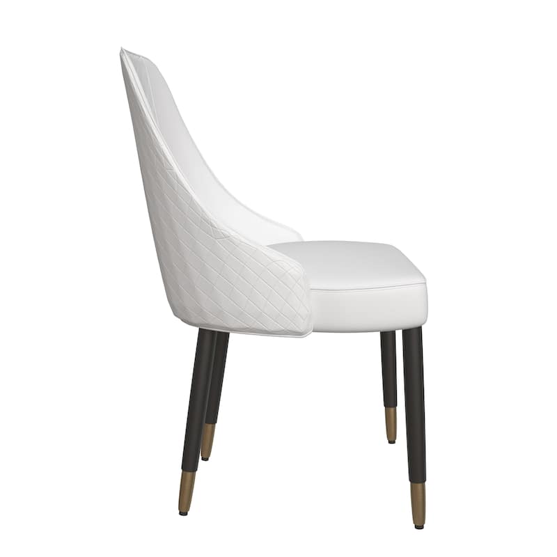 Allure Dining Chairs Fabtic/Leather Seat and Back in Oak Wood Set of 2
