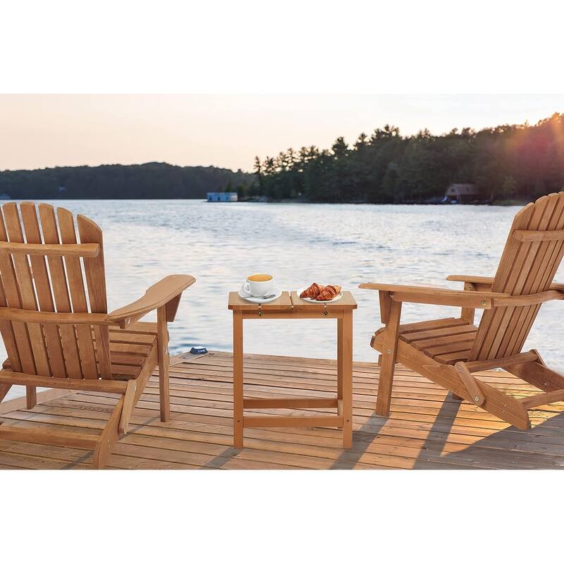 Wooden Outdoor Folding Adirondack Chair Set of 2/4 Wood Lounge Patio Chair for Garden,Half Assembled Backrest