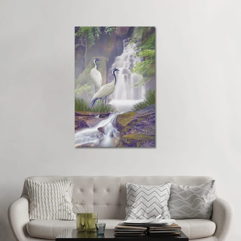 iCanvas "Mistic Crane Falls" by Steve Hunziker Canvas Print - 48x32x1.5