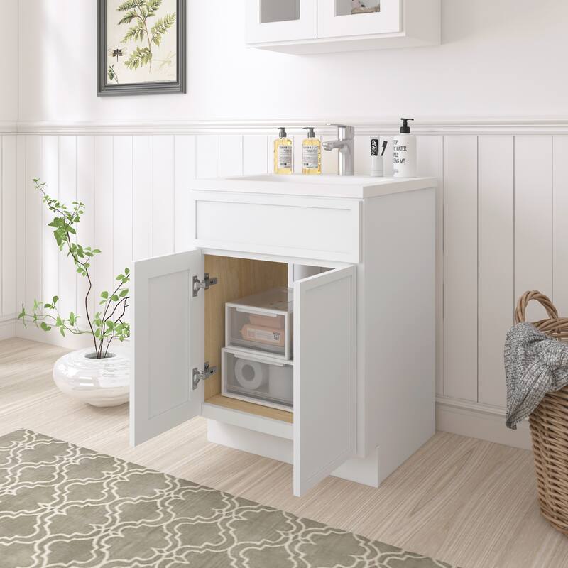Vanity Art 24" Freestanding Single Base Storage Cabinet with Soft Close Doors