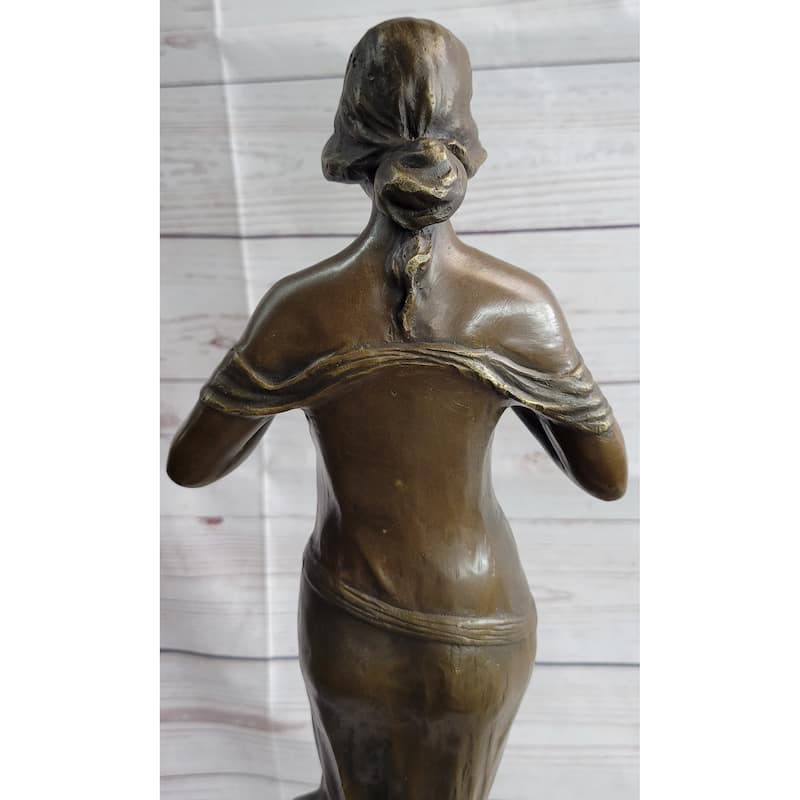 Jean Patoue Art Nouveau Female Personifying Spring Bronze Sculpture Statue Decor