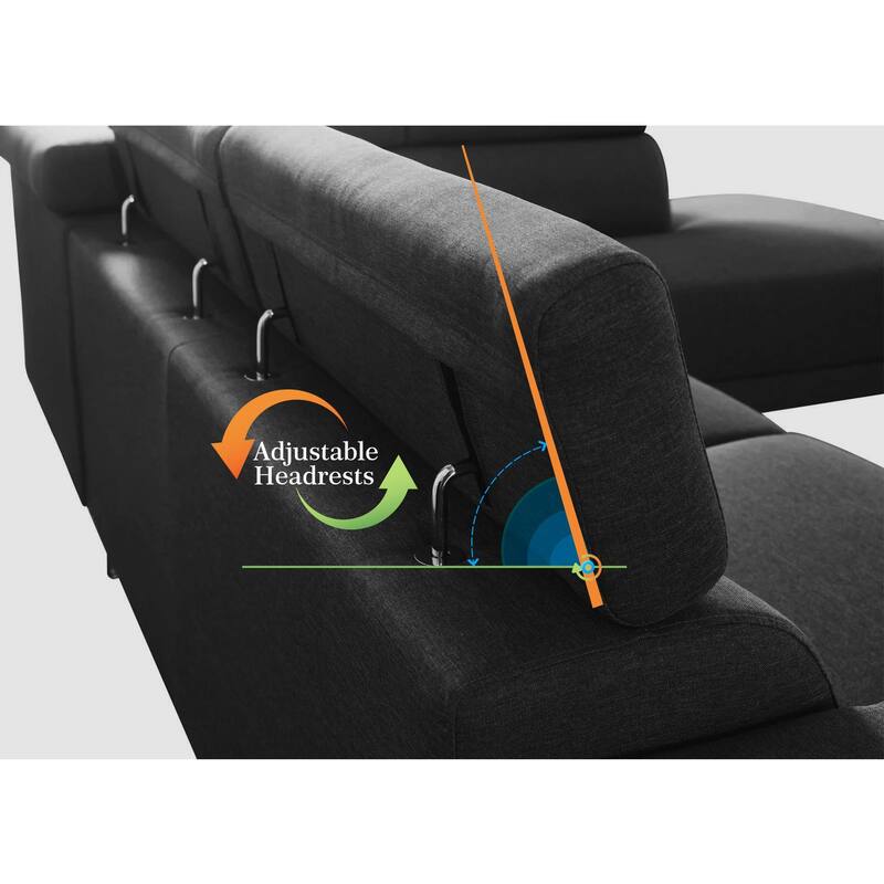 105 in. Width L-Shaped Chaise Sectional Sofa