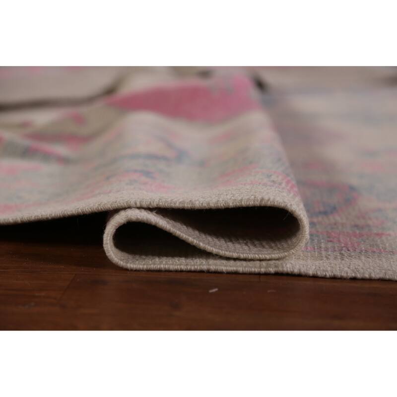 Hand Knotted Oriental 100% Wool Carpet Transitional All-Over Beige & Ivories Oushak Area Rug - 12' 4'' X 9' 0''