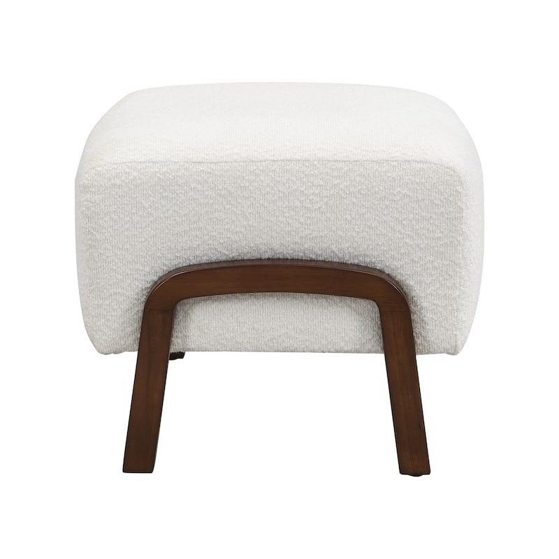 Christopher Knight Home - Mina Boucle Storage Ottoman with Solid Wood Legs