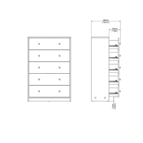 dimension image slide 4 of 13, Porch & Den Zoe 5-drawer Chest