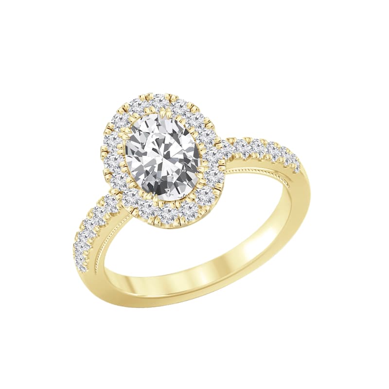Auriya 14k Gold 1 1/2ctw Oval Halo Diamond Engagement Ring (H-I, I1-I2)