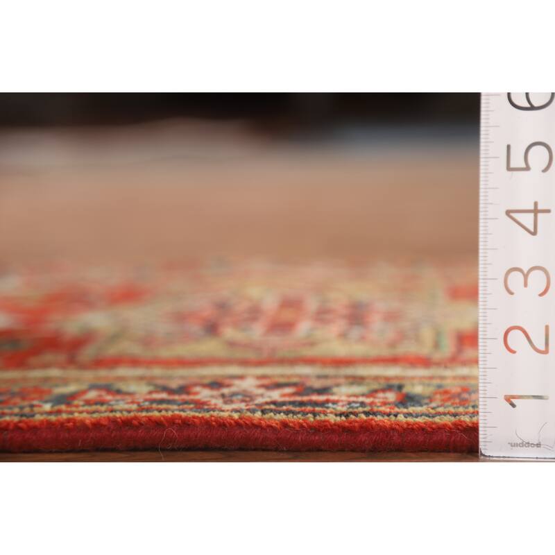 Hand Knotted Oriental 100% Wool Carpet Traditional Medallion Red Heriz (serapi) Area Rug - 3' 0'' X 2' 0''