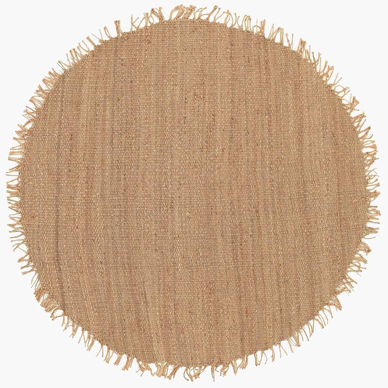 Livabliss Casual Jute Solid Area Rug - 6' x 6' Round - Beige
