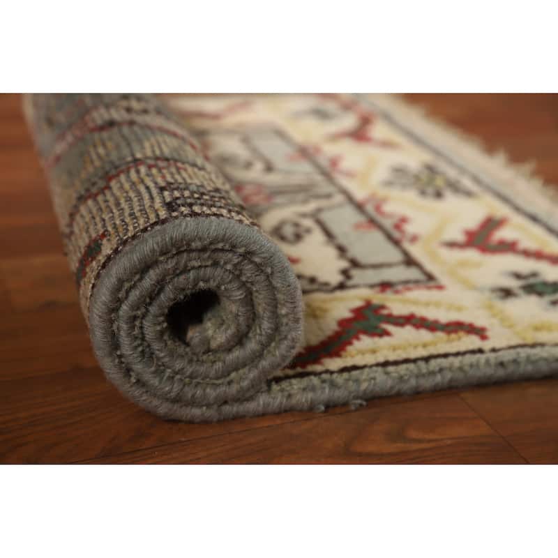 Geometric Oushak Oriental Foyer Rug Handmade Wool Carpet - 2'0"x 3'0" - 2'0"x 3'0" - Grey