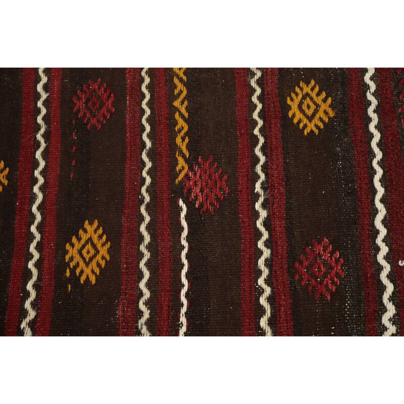 Hand Woven Oriental 100% Wool Carpet Southwestern Tribal Multi-Colored Kilim Area Rug - 10' 0'' X 5' 9''