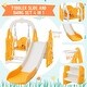 preview thumbnail 2 of 22, 4 In 1 Toddler Slide And Swing Set Kids Freestanding Climber Slide Playset With Basketball Hoop Rocket Themed Slide