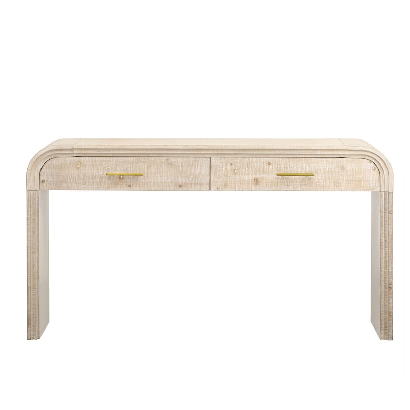 Retro Style Console Table with Open Design and Two Drawers for Multiple Rooms