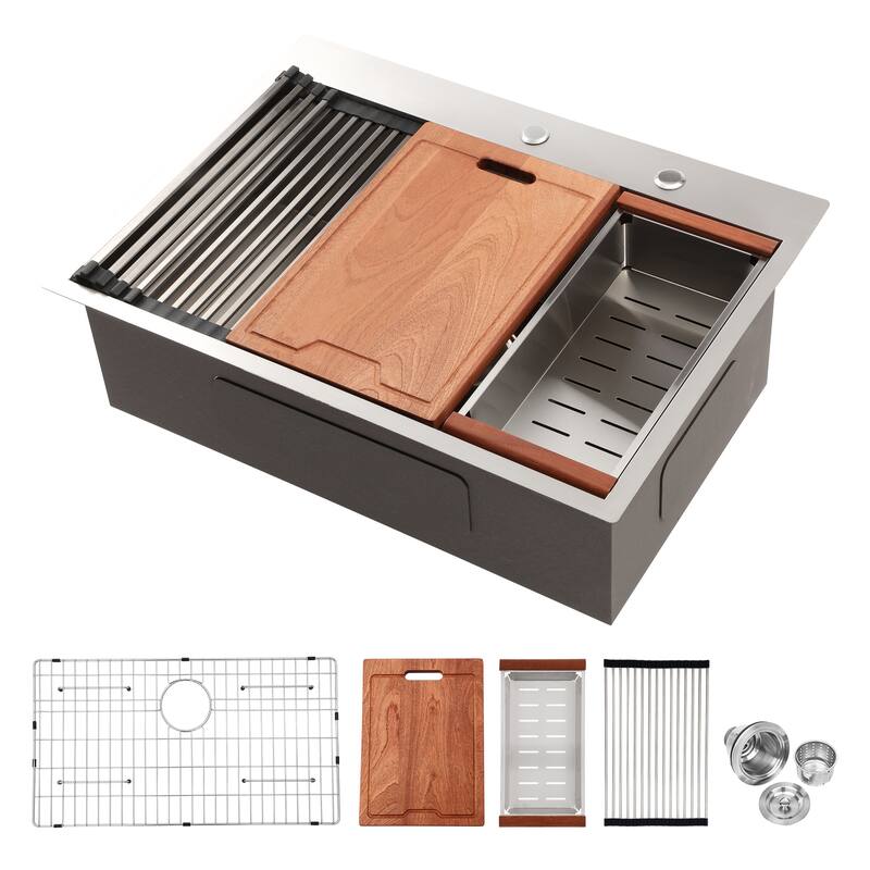 Drop-in Single Bowl 16 Gauge Stainless Steel Kitchen Sink