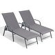 preview thumbnail 13 of 72, Outdoor Patio Lounger Aluminum Adjustable Chaise Lounge Chairs with Arms (Set of 2/4) - See Picture