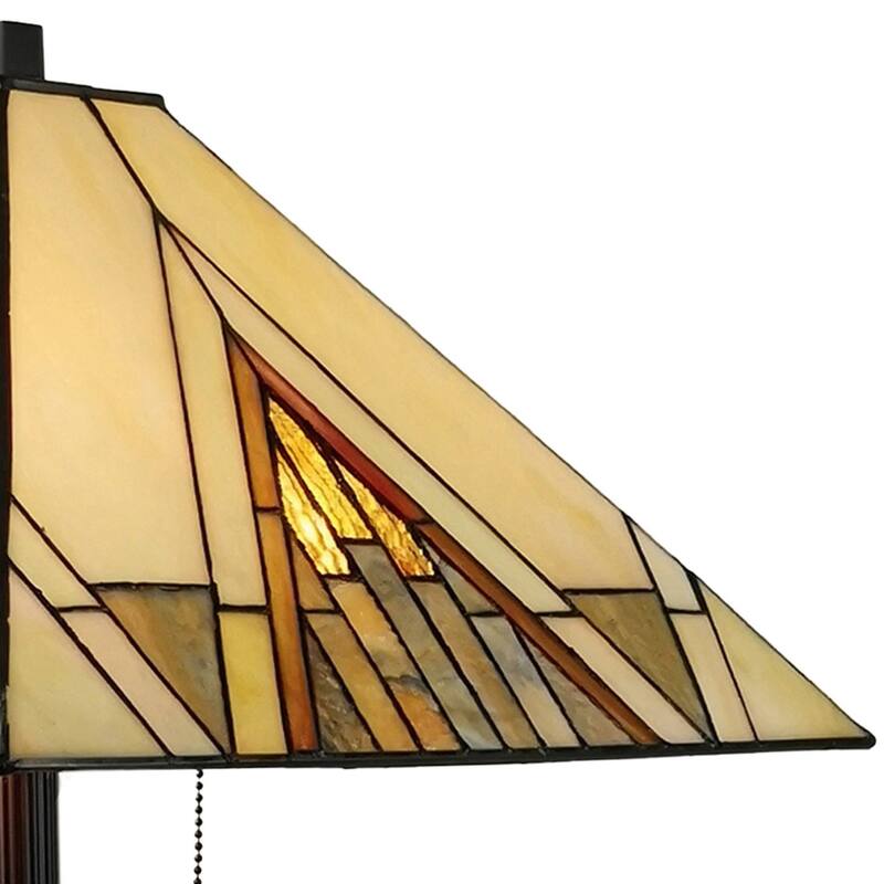 Tiffany Style Mission Standing Floor Lamp 62" Tall AM351FL17 Amora Lighting - Multi-Colored