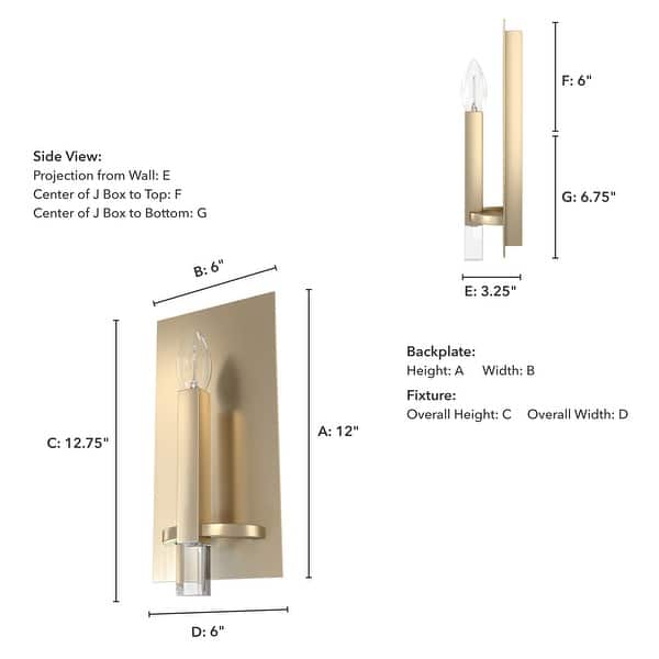 dimension image slide 0 of 2, Hunter Sunjai 1-Light Wall Sconce - Candle, Contemporary, Damp Rated!